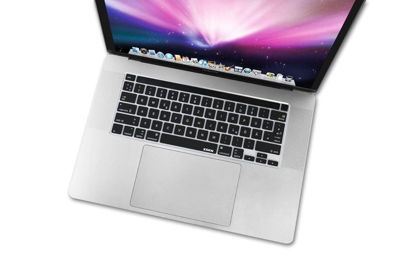 XSKN غطاء لوحة مفاتيح سيليكون أسود باللغة الألمانية لطرازات Touch Bar 2019 ماك بوك برو 16 بوصة A2141 2020 ماك بوك برو 13.3 بوصة A2251 A2289 A2338 M1 لوحة مفاتيح النسخة الشائعة في الولايات المتحدة والاتحاد الأوروبي - Image 5